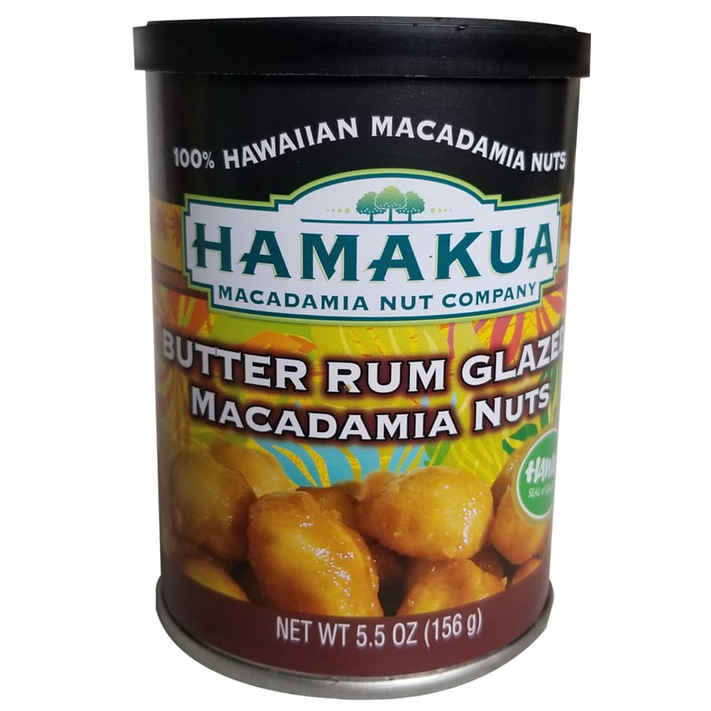 Butter Rum Glazed Macadamia Nuts