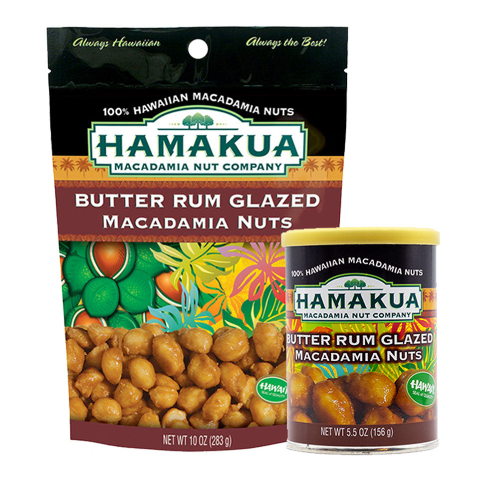 Butter Rum Glazed Macadamia Nuts