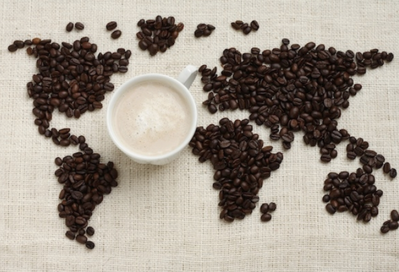 World map from Coffee Beans